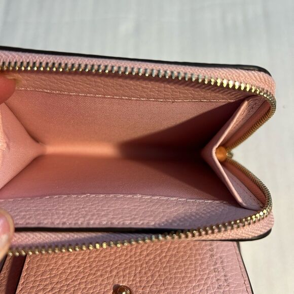 Tory Burch Thea Bifold Light Pink Leather Compact Wallet - Picture 5 of 8